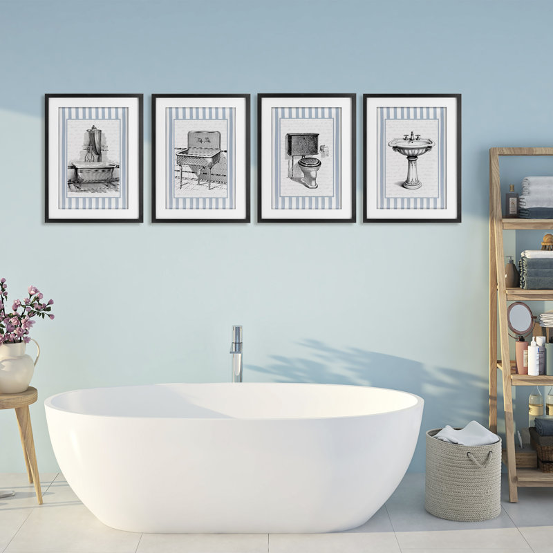 Ensemble de 4 pièces de salle de bain Antique, Cadre noir minuit, H 23 po x l 17 po