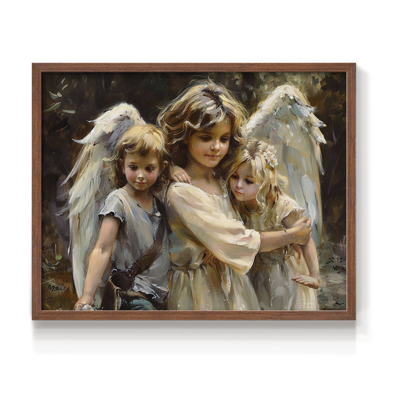 Angels From Above-CV III - Reproduction encadrée - Restickable, H 16 po x l 20 po, Noyer