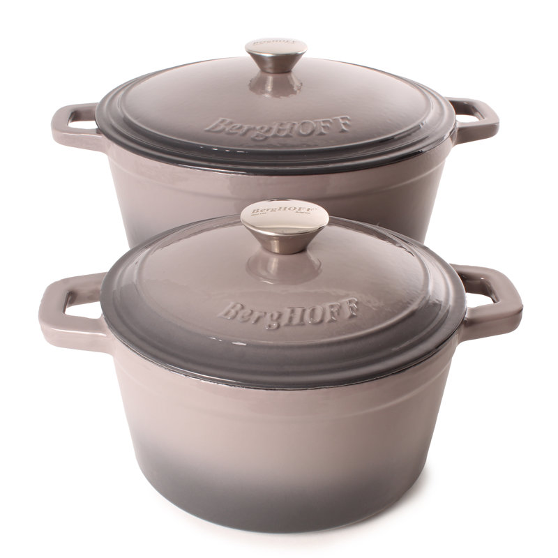 Cocotte ronde émaillée BergHOFF, Gris / huître, 7 pte