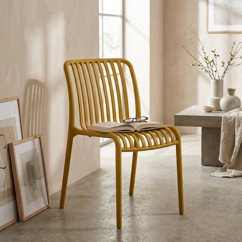 Chaises verticales en plastique Arbor, Jaune, 2