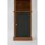 Grande bibliothèque de coin arquée avec porte à volet, vitrine d'angle étroite en bois, support de rangement sur pied pour le salon, la chambre à coucher et les petits espaces