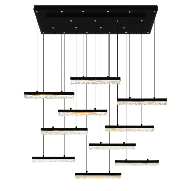 Zamarripa 10 - Light Dimmable LED Rectangle Chandelier
