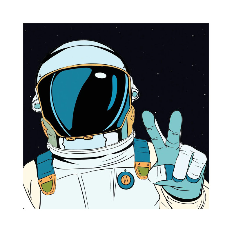 Astronaut Pop by - Toile tendue, H 12 po x l 12 po x P 0,75 po, Toile tendue