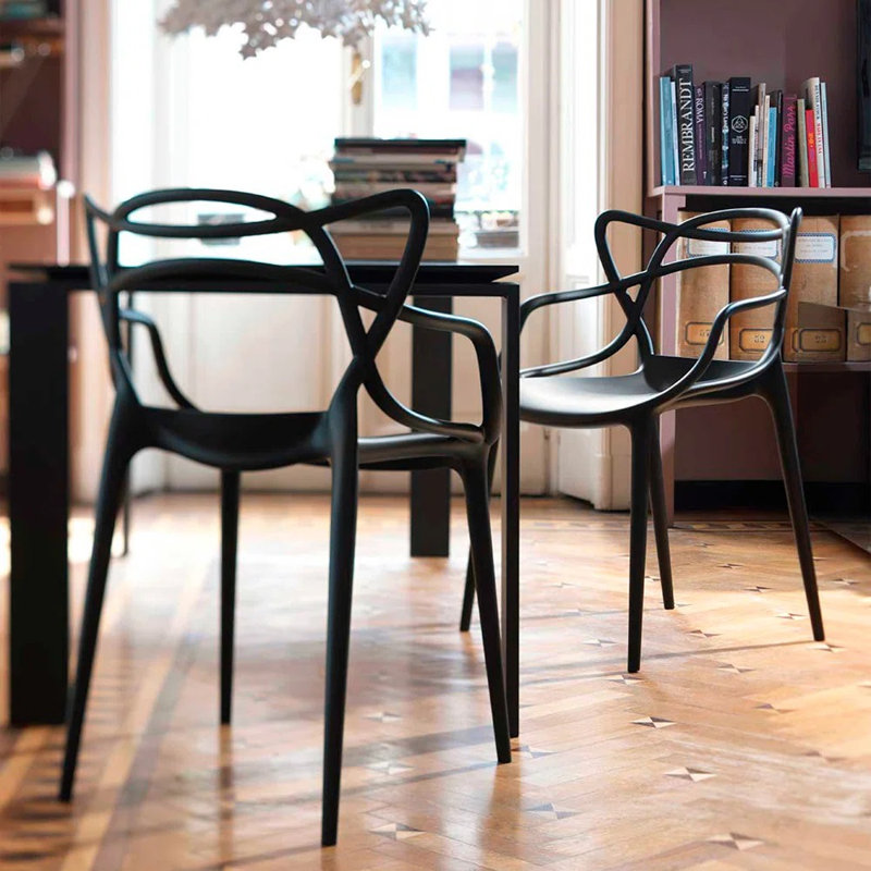 Chaise de salle à manger Keeper, Noir, noir, noir, noir