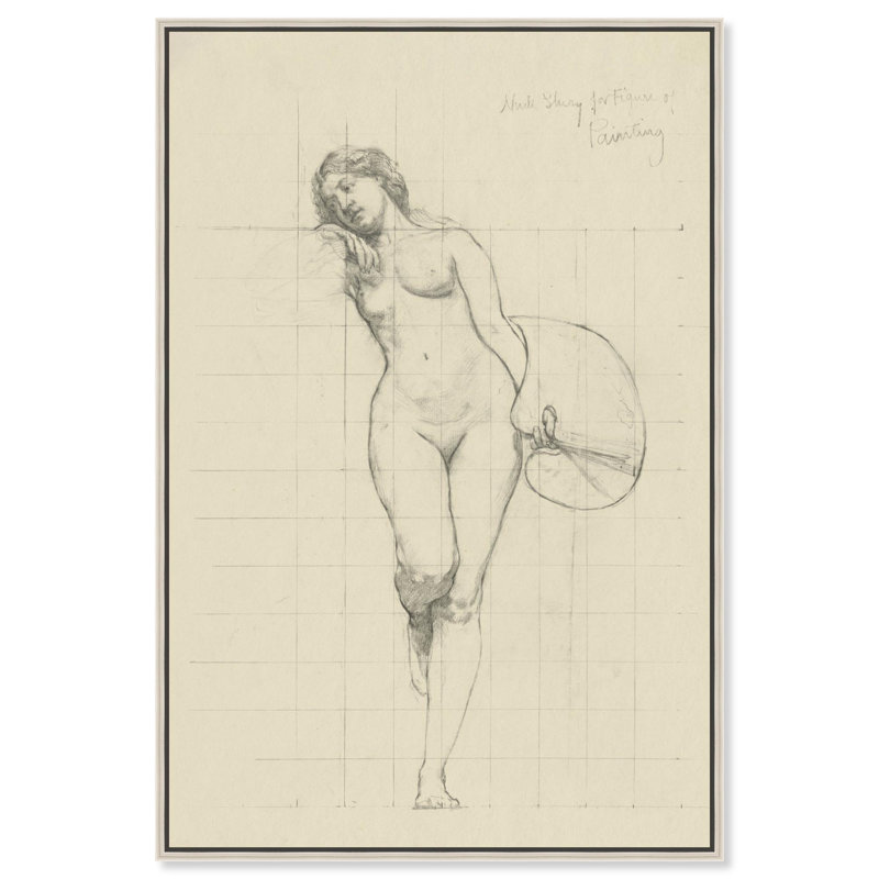«Nude Study for Paint», reproduction d'art sur toile par Art Remedy, H 37 po x l 25 po, Cadre argenté