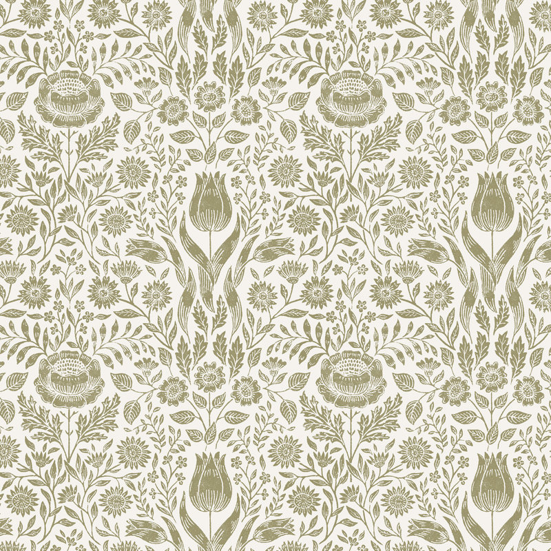 Laura Ashley Ashstead Damask Hedgerow Wallpaper
