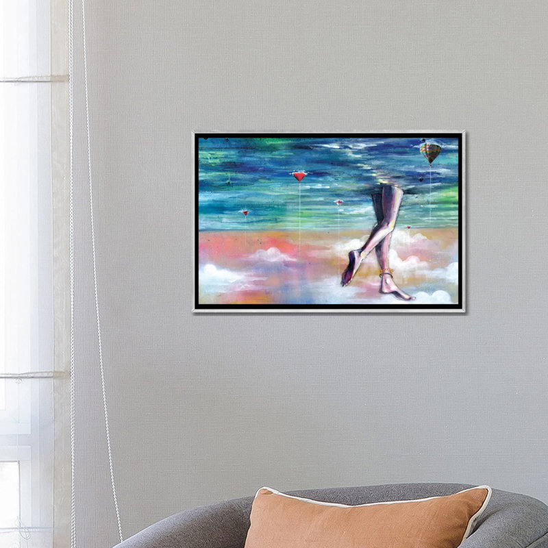 " Cloud Walk ", Silver Framed Canvas, 18" H x 26" W x 1.5" D