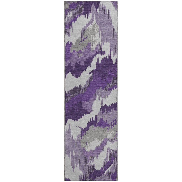 Premium Machine Washable Prisco Purple Rug