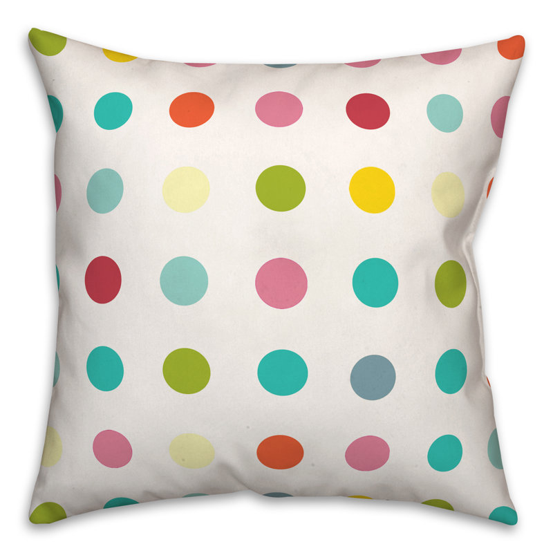Housse et insert de grand coussin carré à pois brillants