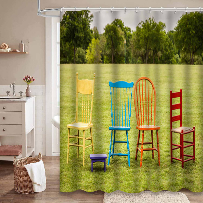 Chaise colorée en plein air avec abat-jour abstrait, L 72 po x l 72 po