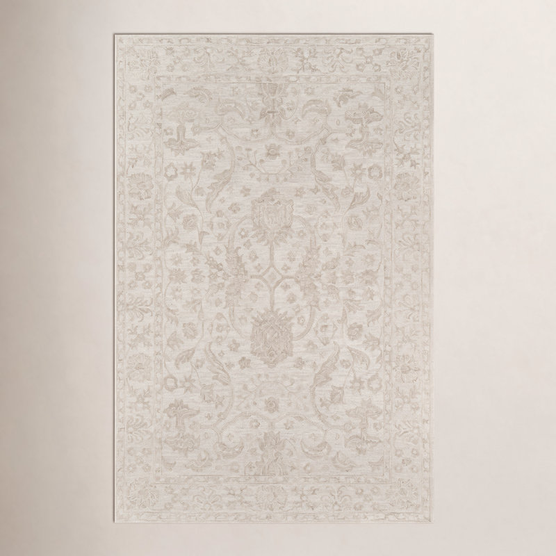 Cece Hand Tufted Wool Floral Indoor Rug, Rectangle 9'6" x 13'6"