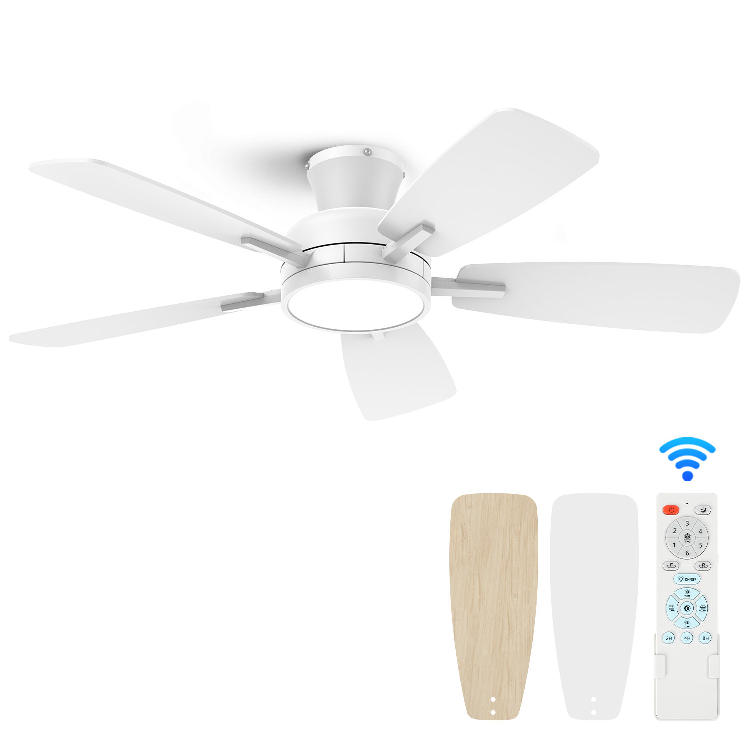 Ebern Designs Aare 46'' Flush Mount Ceiling Fan With Light & Reviews ...