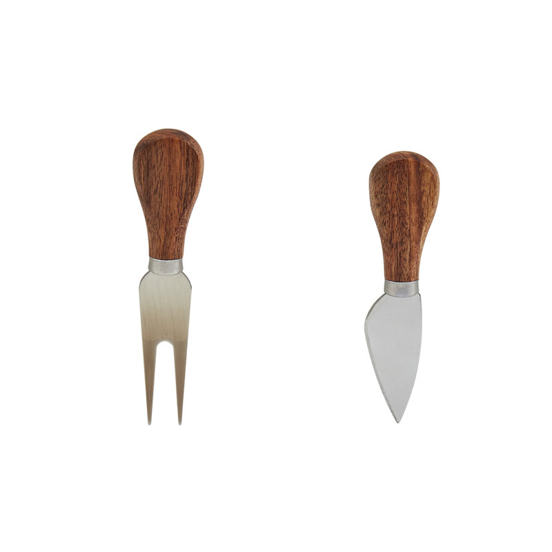 Acacia Wood Rectangular Serving Board Set with Knives