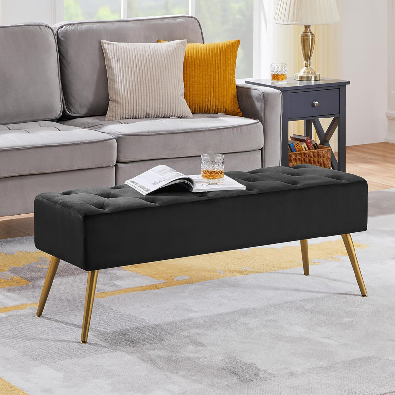 Banc de chambre rembourré Italee, Noir