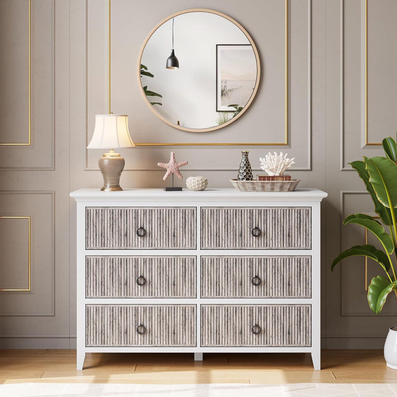 47.2 " W 6 - Drawer Dresser, Gray