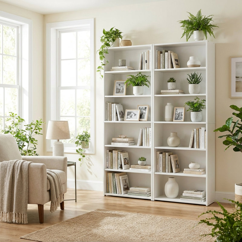 Sylvan 6 Tier 63" H x 24" W Standard Bookcase, White