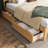 King Size Bed With Fascinating Woven Headboard And Two Practical Storage Units Drawers Functional
