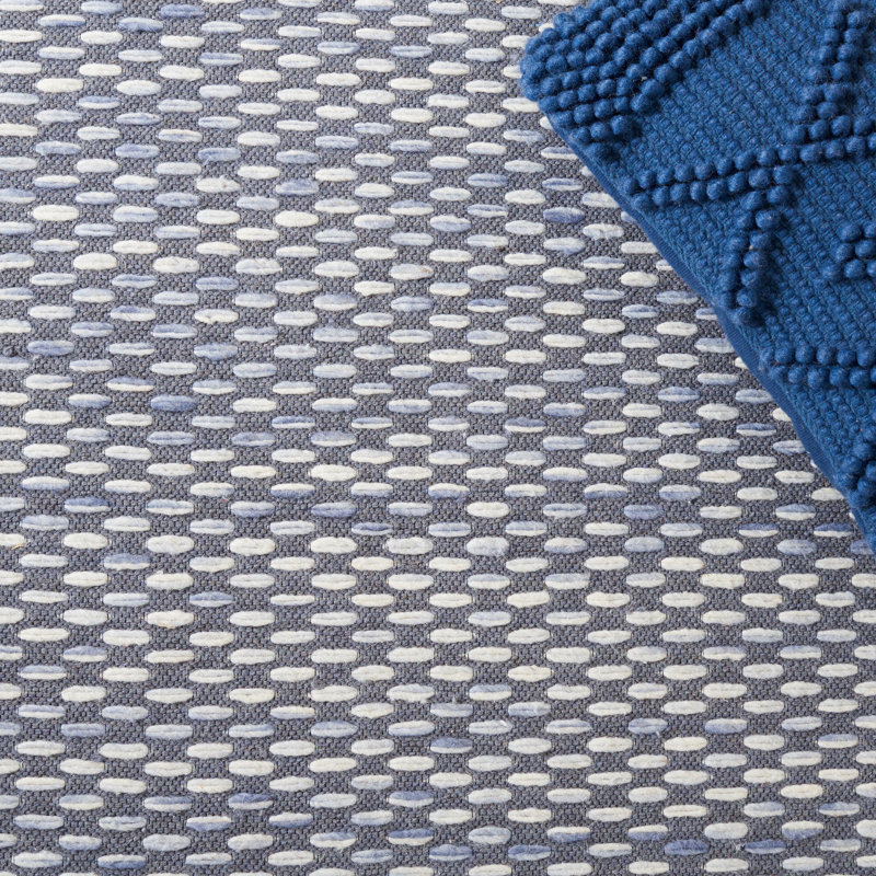 Marbella Flat Weave Performance Geometric Rug, Round 6'