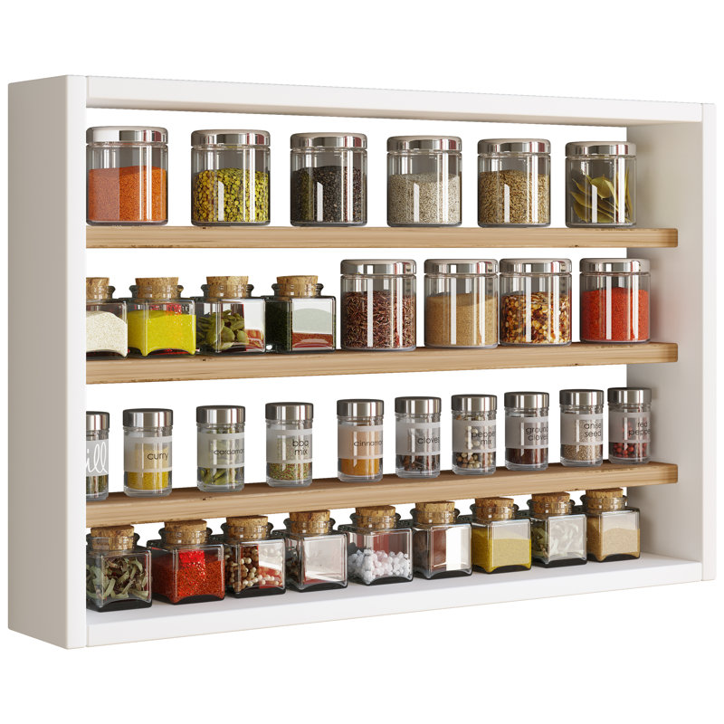 Quantrez Wood Spice Rack, 40cm H x 60cm W x 10cm D
