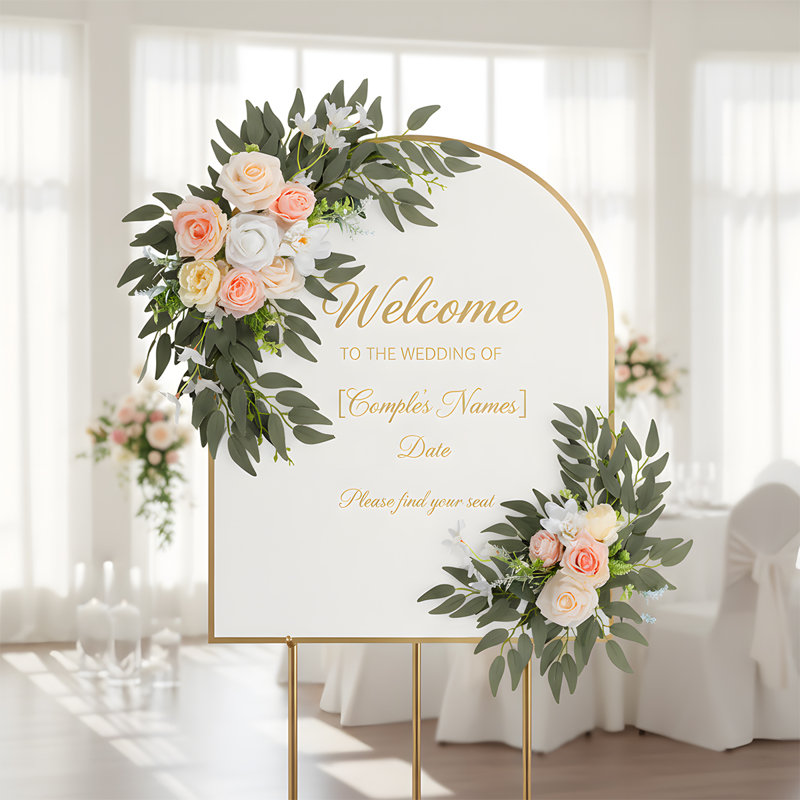 Ensemble de 2 fleurs artificielles pour décoration d'arche de mariage et décor floral
