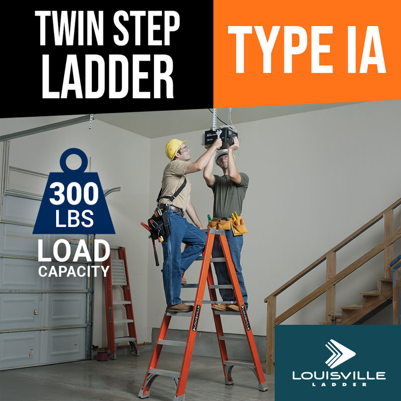 WFX Utility, 6 Ft, Fibreglass Twin Step Ladder, Type Ia, 300 Lb Load Capacity, 9DB85A1C0FEB4C6B8750FF1300B9D233