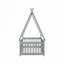 Lit simple tipi en forme de tente avec garde-corps et lattes, gris, idéal pour une expérience de sommeil confortable et sécuritaire-167012755