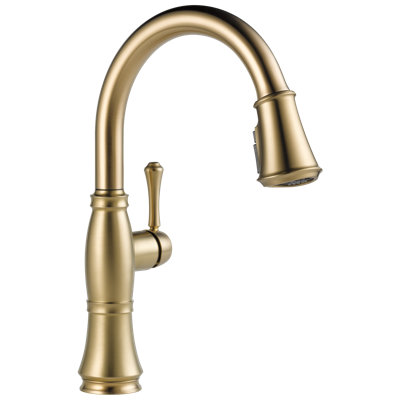Cassidy Gold Kitchen Faucet, Kitchen Faucets with Pull Down Sprayer, Kitchen Sink Faucet, Gold Faucet for Kitchen Sink with Magnetic Docking, Lumicoat Champagne Bronze