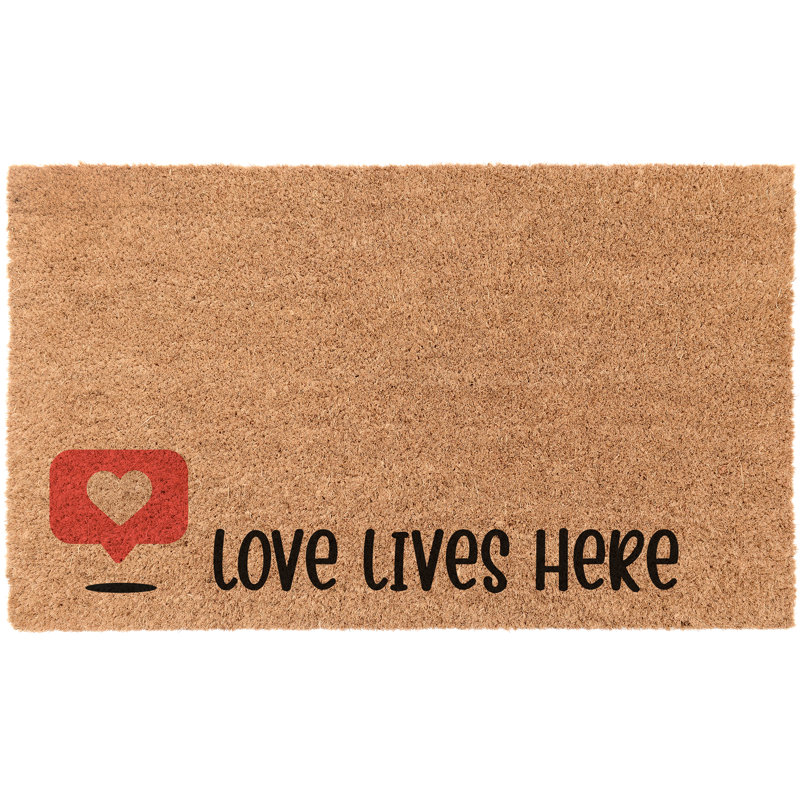 Tapis d'entrée antidérapant Helal Love Lives Here 30 po x 18 po