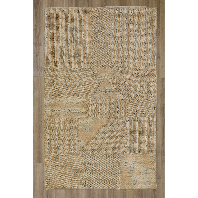 Tapis en jute / coton tissé à la main, 7'9" x 9'9"