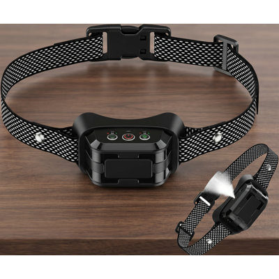 This humane, shock-free citronella bark collar for dogs of small, medium, and large sizes provides 3 levels for both spray and sensitivity adjustment, IPX7 waterproof protection, and rechargeable use; fulfillment-service shipping.