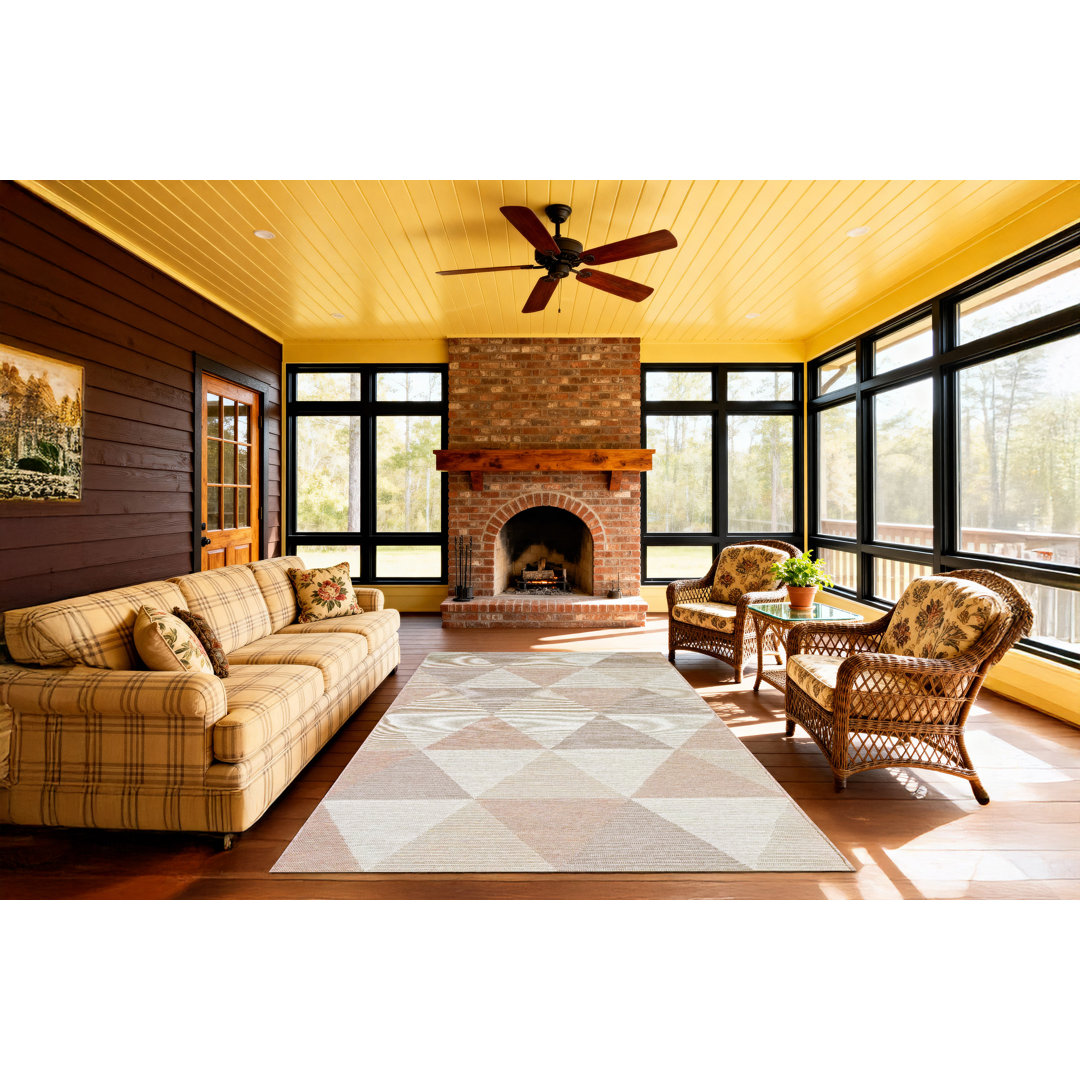 Mori Cream/Orange Indoor/Outdoor Area Rug Wrought Studio™ Rug