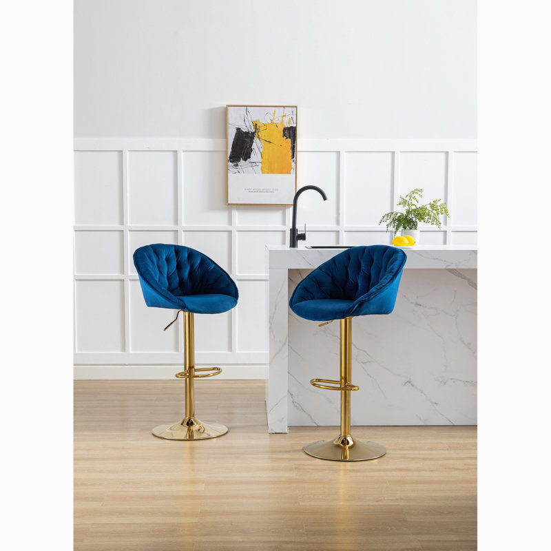 Tabouret pivotant à hauteur réglable, Bleu
