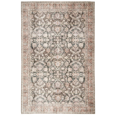 Bungalow Rose Machine Woven / Power Loomed Polyester Antique Floral Rug