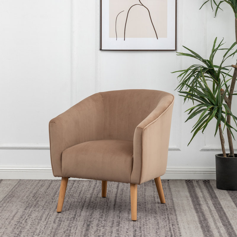 Fauteuil demi-tonneau Marzi, Sherpa crème