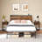 Bed Frame With Vintage Wood Headboard & Footboard-1801341650