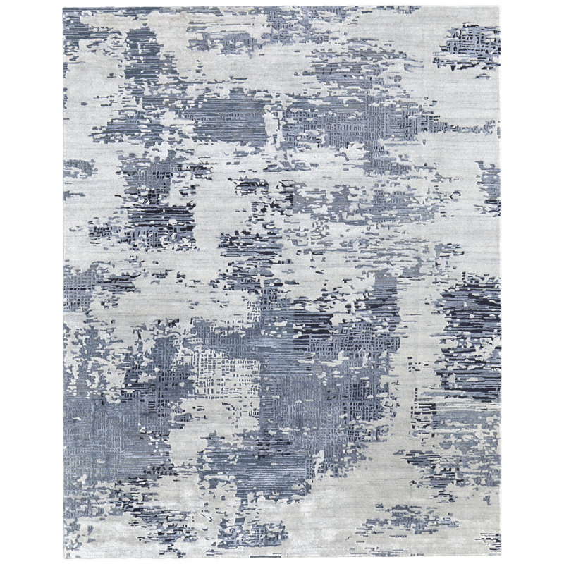Zarah Hand Tufted Abstract Area Rug, Blue, Rectangle 8' x 10'