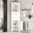 White Triangle Tall Cabinet With 3 Drawers And Adjustable Shelves For Bathroom-1369310729