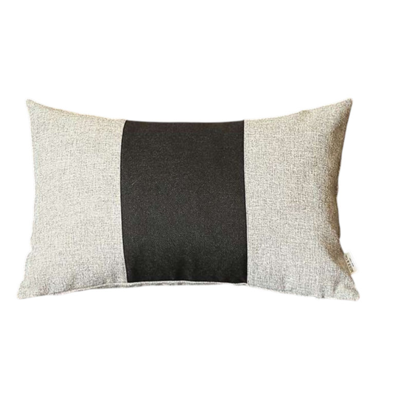 Striped Lumbar Throw Pillow, White/Blue, 12"H x 20"W, Polyester