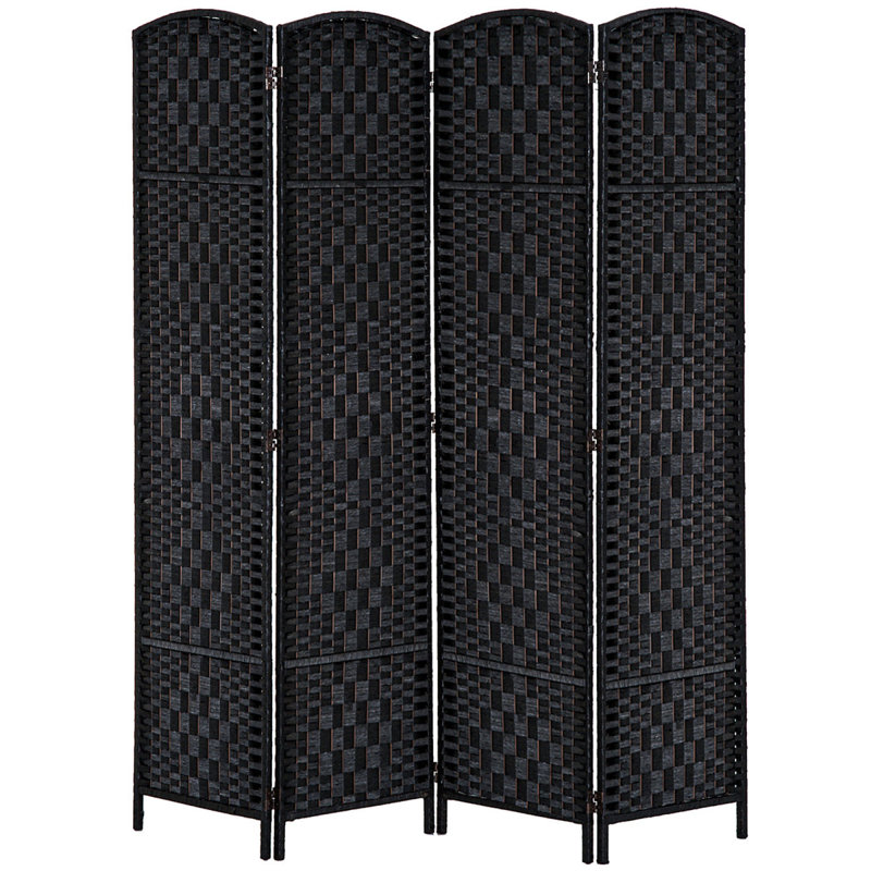 Paravent 4 panneaux Homcom, H 70,82 po x l 70,82 po x P 0,82 po, Noir