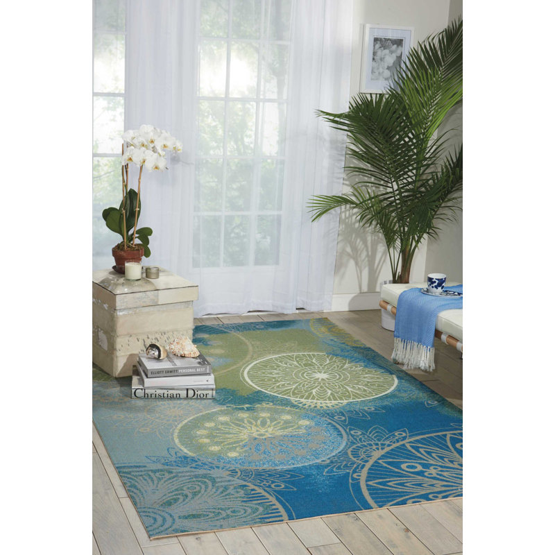 Abstract Indoor / Outdoor Rug, Rectangle 10' x 13'