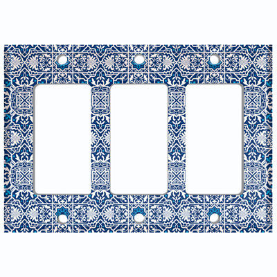 Patterned 3 - Gang Toggle Light Switch Standard Wall Plate