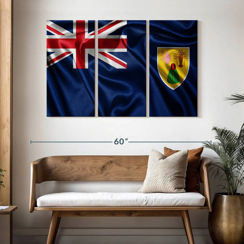Borges Satin Turks And Caicos Flag, 32" H x 50" W