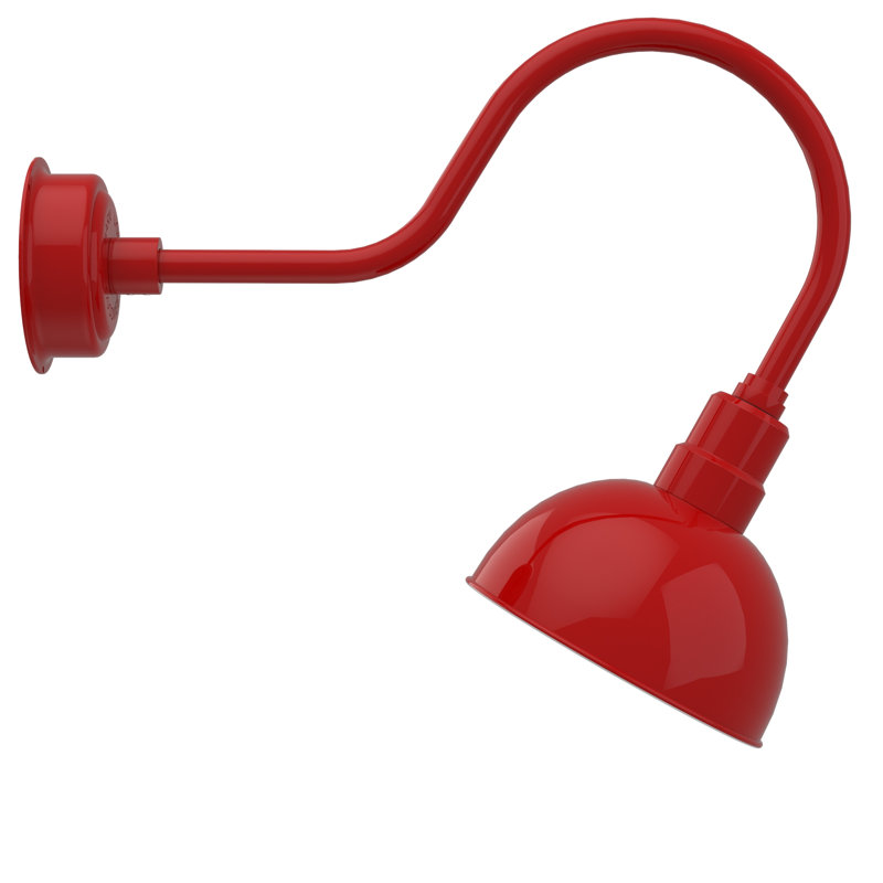 Luminaire de grange d’extérieur à del Dipkarpaz, H 8po x l 10 po x P 12 po, Rouge cerise