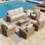 7-person Outdoor Patio Rattan Sofa