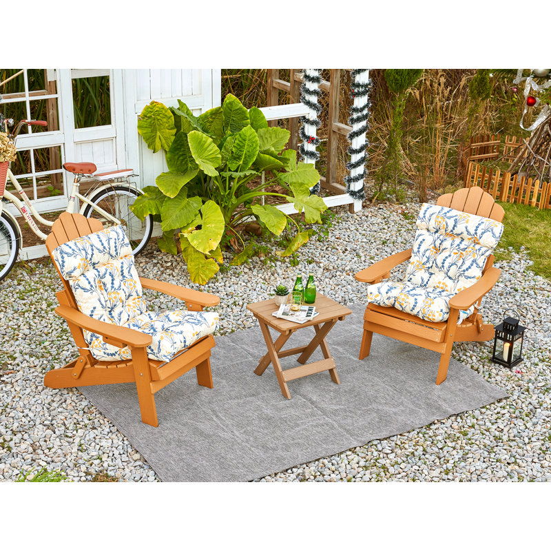 Outdoor 4'' Seat / Back Cushion, Beige Blue