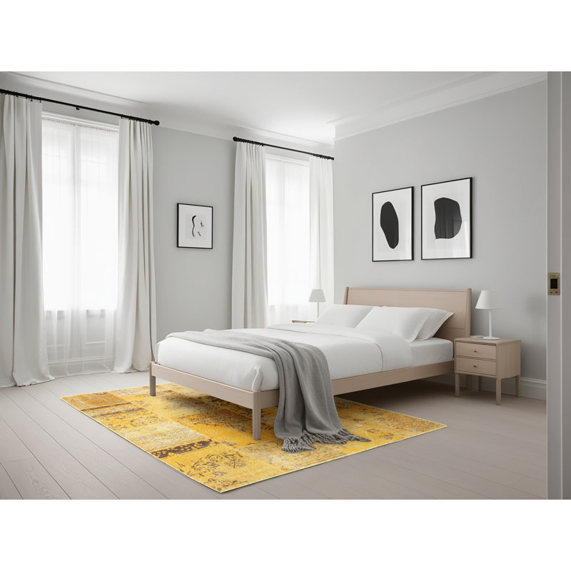 Tapis gris/brun/noir contemporain, Rectangle 5 pi x 7 pi