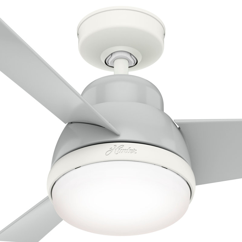 36" Valda 3 - Blade LED Standard Ceiling Fan with Remote Control and Light Kit Included, Dove Gray