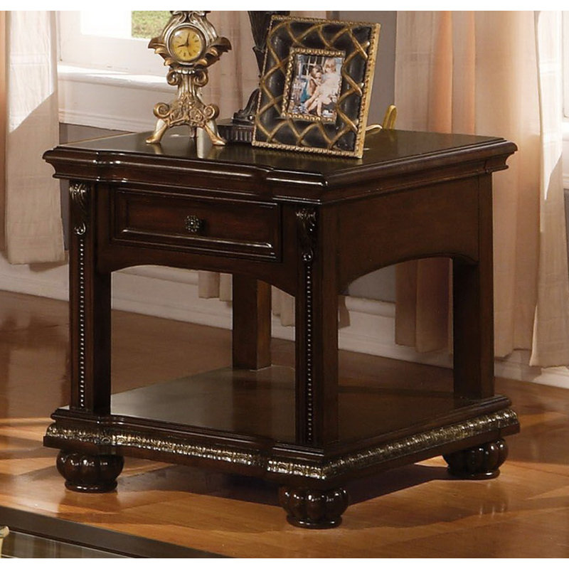 Mejia Solid Wood Top 1 End Table with Storage