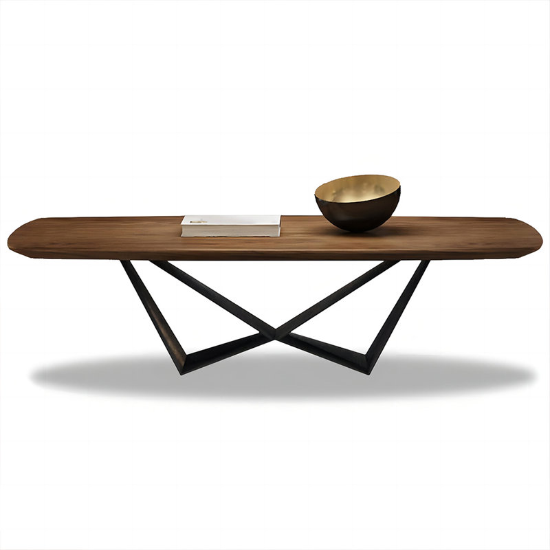 Brown Solid Wood Rectangular Coffee Table, 17.72" H x 47.24" L x 23.62" W