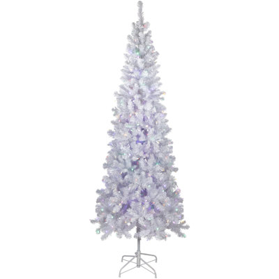 Arbre de Noël artificiel blanc 7,5 pi avec lumières DEL Lenalee 7,5 pi